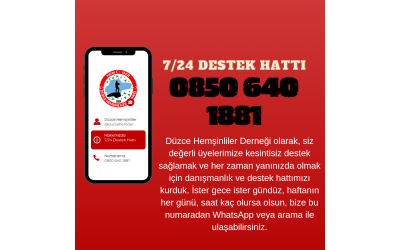 7/24 Destek Hattımız Açıldı