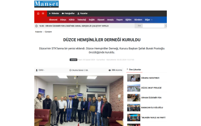 DÜZCE HEMŞİNLİLER DERNEĞİ KURULDU